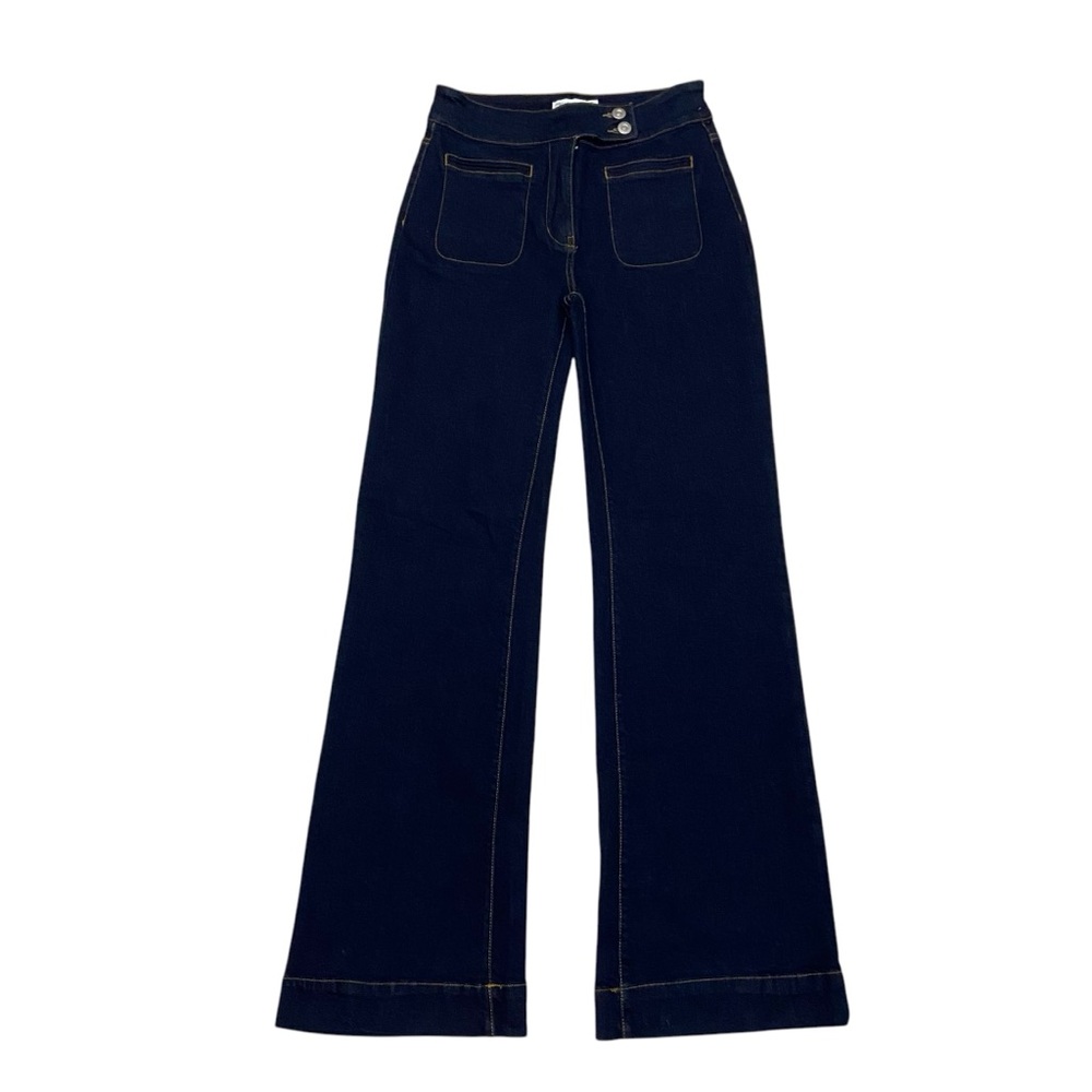 Alec Les Filles High Rise Wide Leg Dark Wash Sailor Trousers Jeans Womens Sz 27